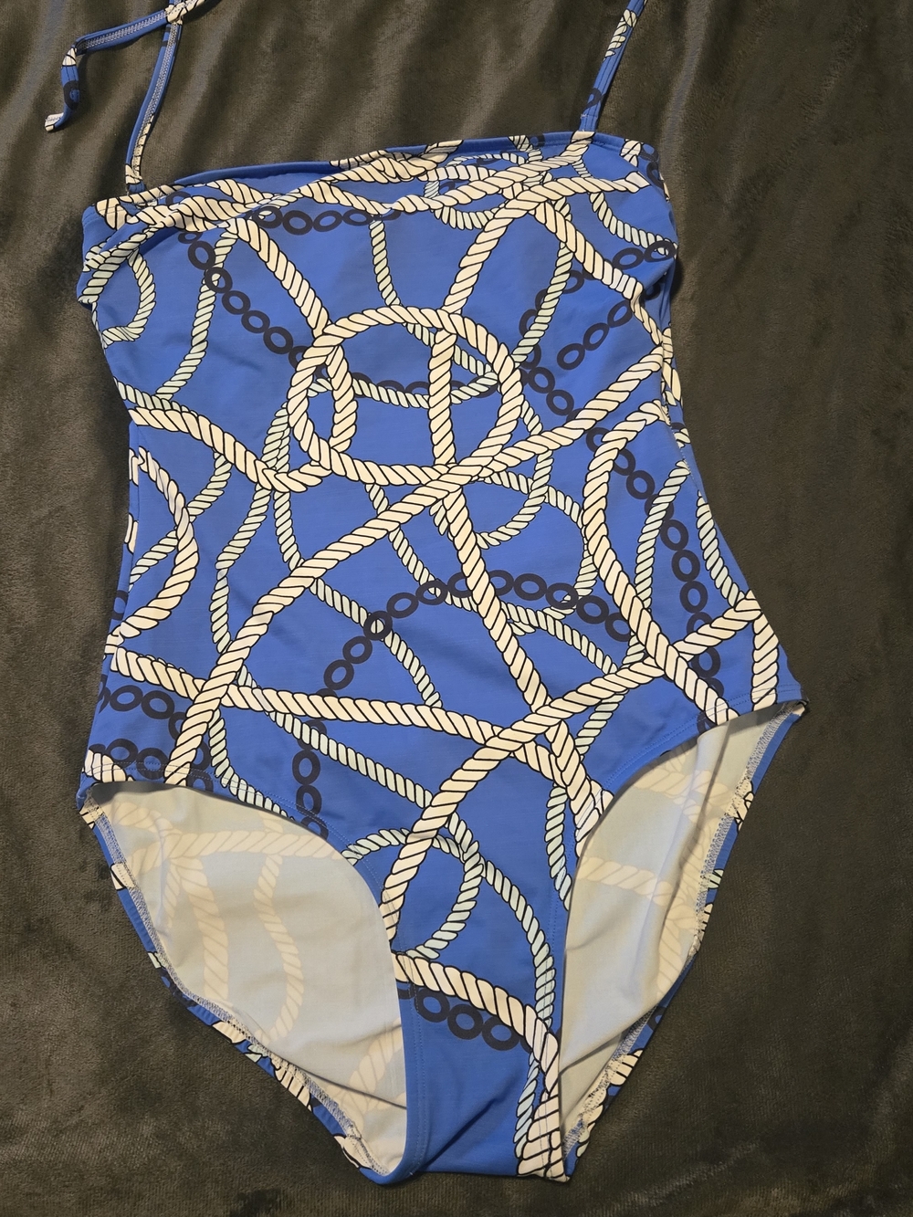 Kuny Blue Nautical Rope One-Piece Swimsuit